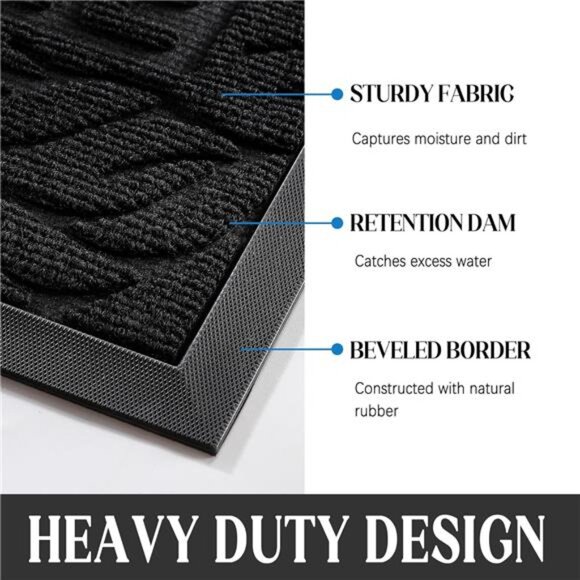 Welcome Front Door Mat Outdoor, Heavy Duty Non Slip Doormats, Rubber Backing - Picture 2 of 7